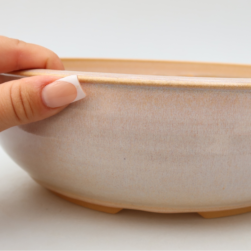 Keramik-Bonsai-Schale, 26,5 x 26,5 x 8 cm, Farbe: Beige