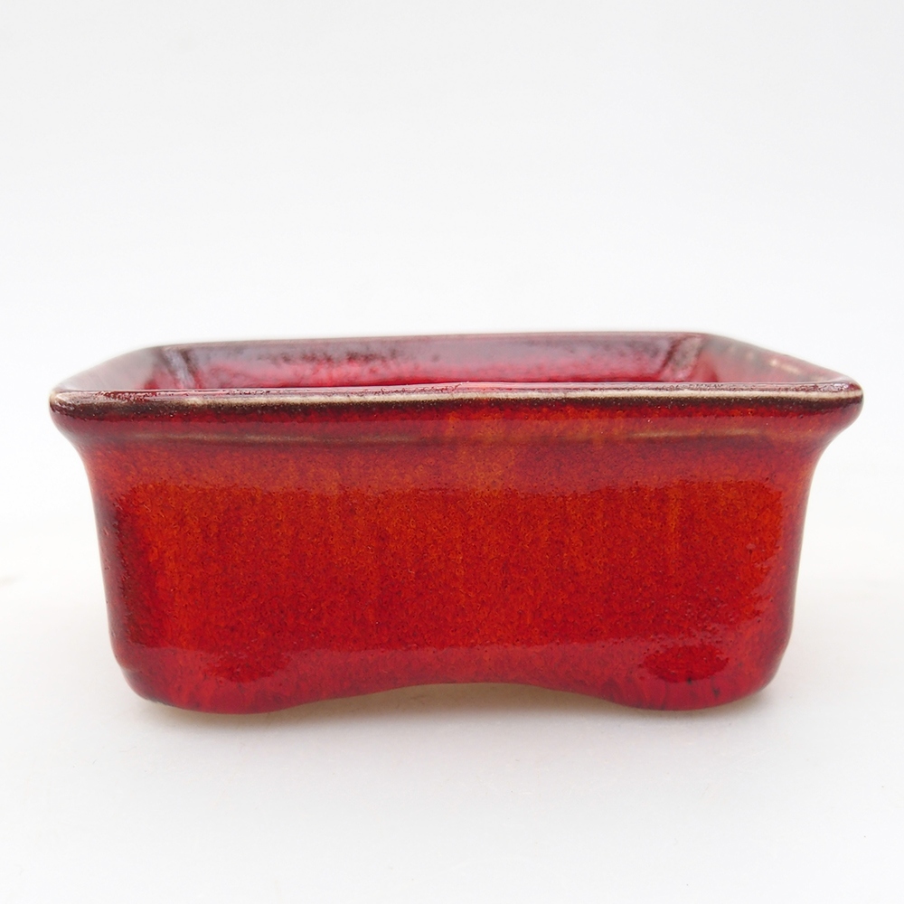Mini-Bonsaischale 8,5 x 6,5 x 3,5 cm, Farbe rot