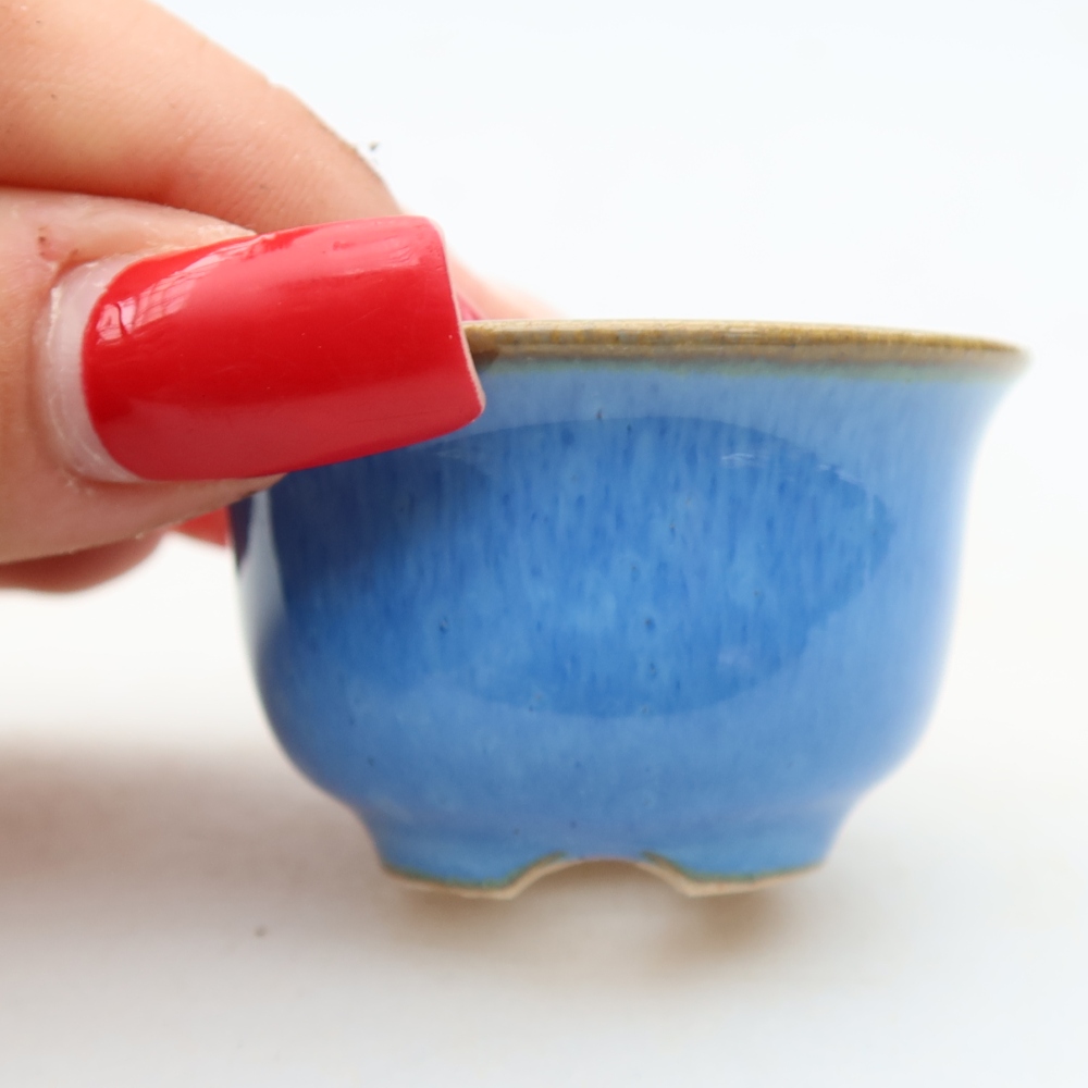 Bonsaischale aus Keramik 5 x 5 x 3 cm, Farbe blau