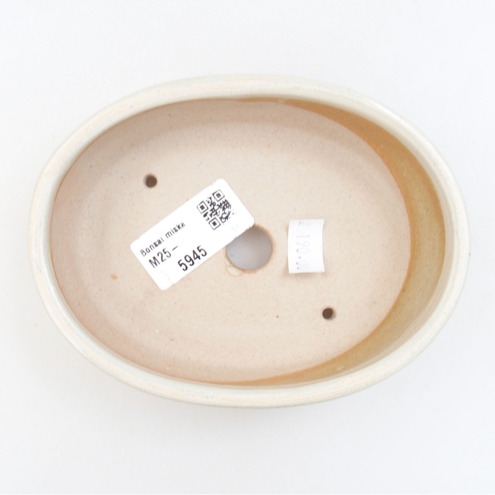 Keramik-Bonsaischale 13,5 x 10 x 4 cm, Farbe beige