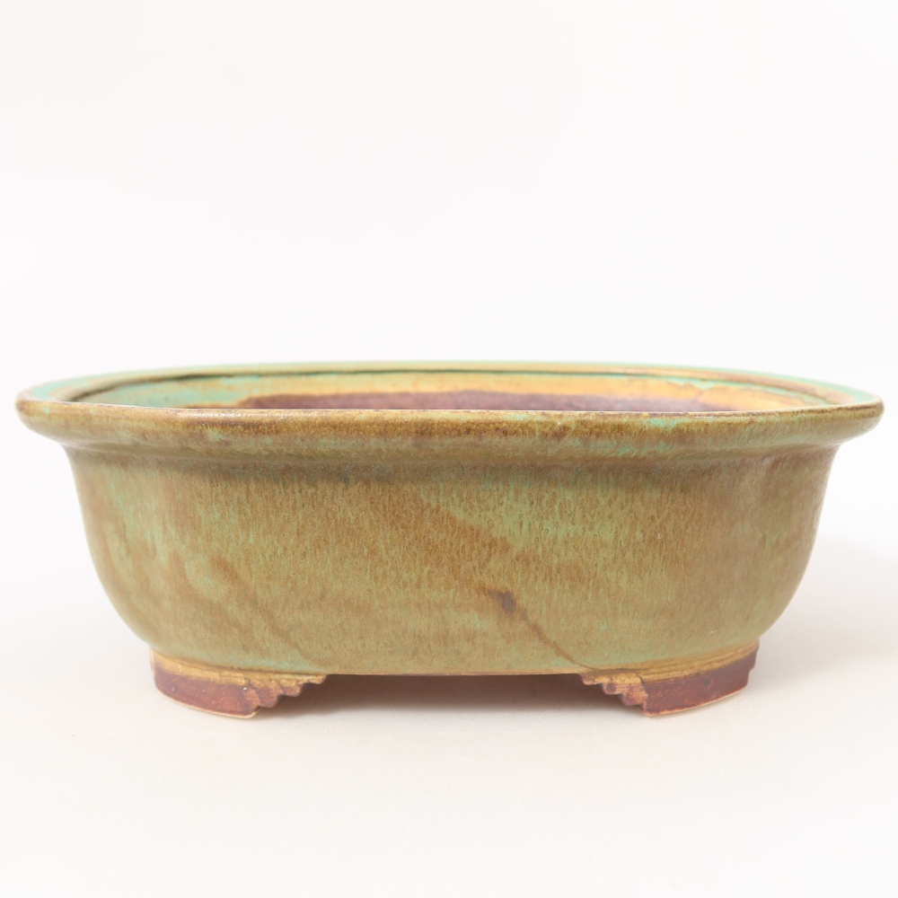Keramik-Bonsai-Schale 20,5 x 16,5 x 7 cm, Farbe: grün