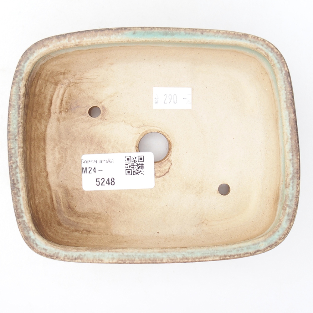 Bonsaischale aus Keramik 14,5 x 11,5 x 4 cm, Farbe Grün