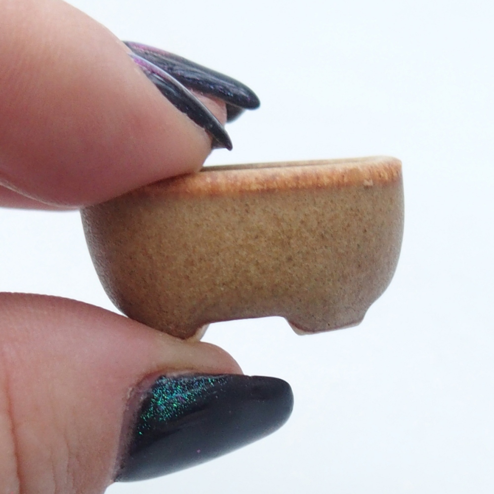 Mini-Bonsaischale 2,5 x 2 x 1,5 cm, braun