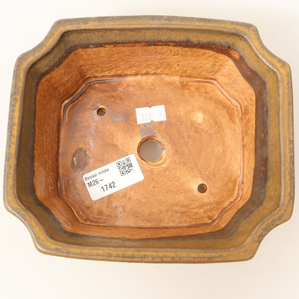 Bonsaischale aus Keramik 18 x 15 x 6 cm, braun