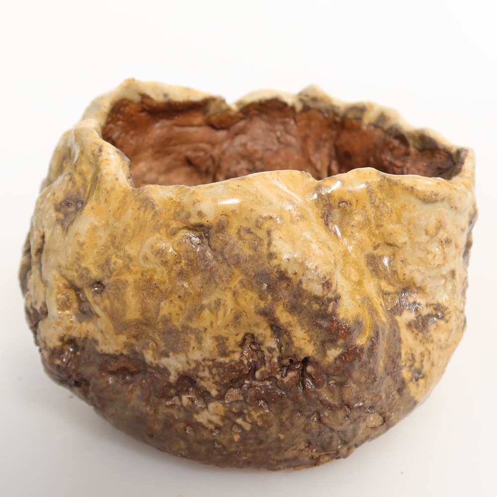 Keramikschale 7,5 x 7 x 6 cm , Farbe braun