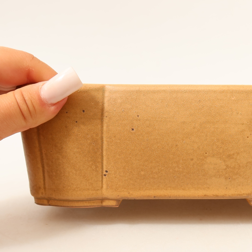 Keramik-Bonsai-Schale 20,5 x 17,5 x 7 cm, Farbe: Beige