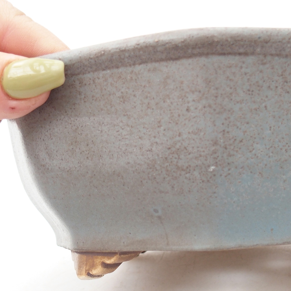 Keramik-Bonsaischale 17 x 16,5 x 7 cm, Farbe blau