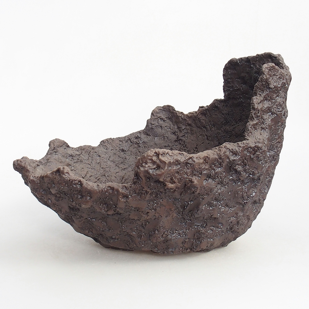 Keramikschale 19 x 15 x 14 cm , Farbe braun