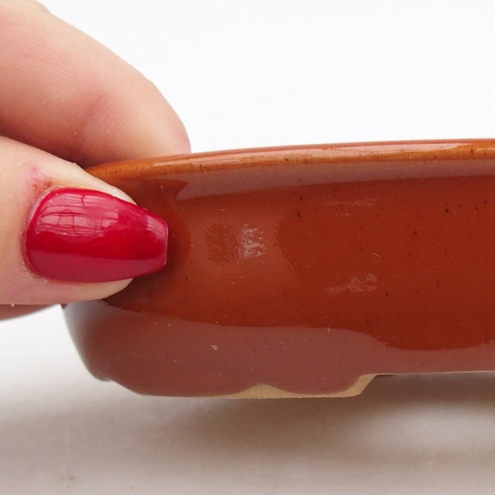 Bonsaischale aus Keramik 12 x 8,5 x 3 cm, braun