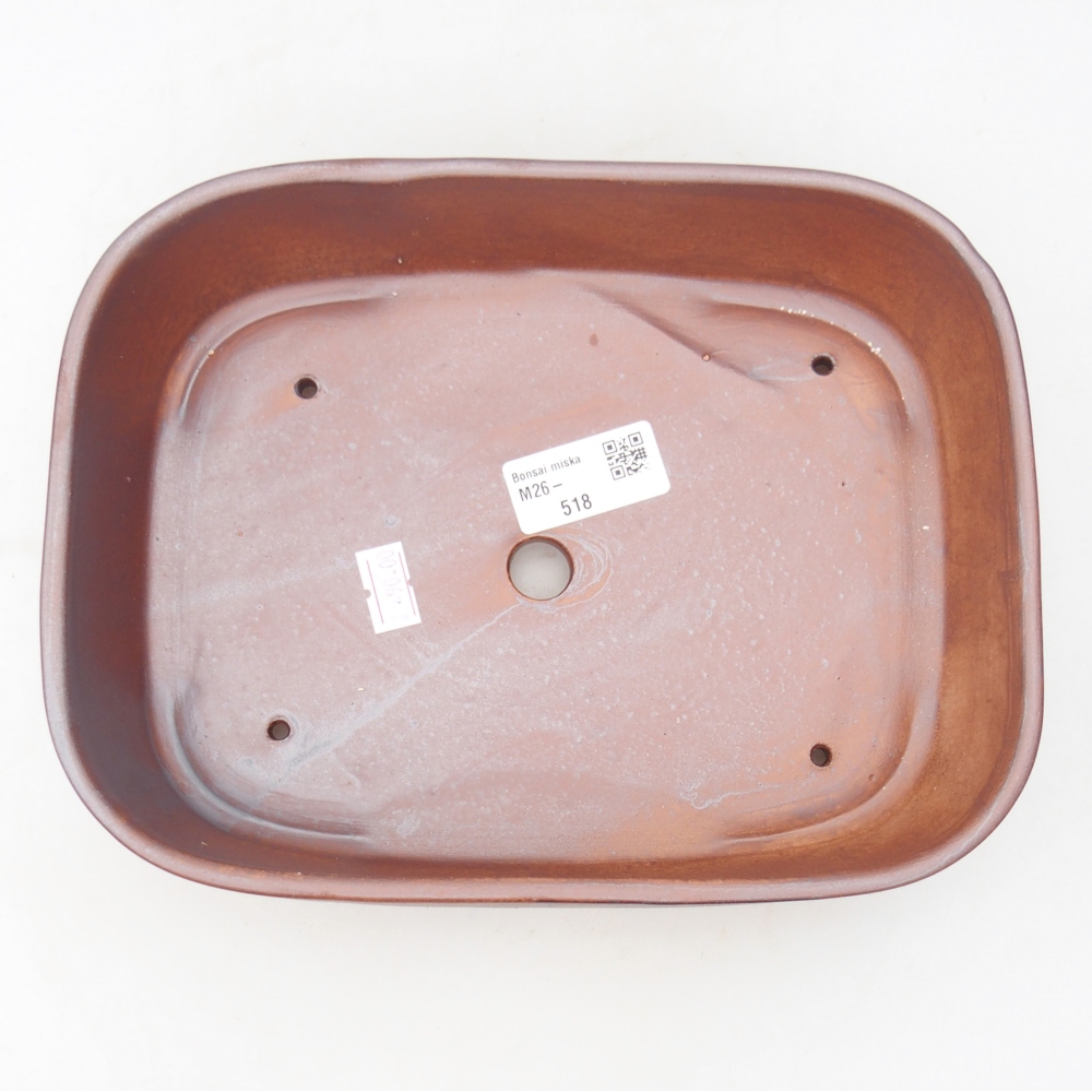 Bonsaischale aus Keramik 22,5 x 17 x 6 cm, metallfarben