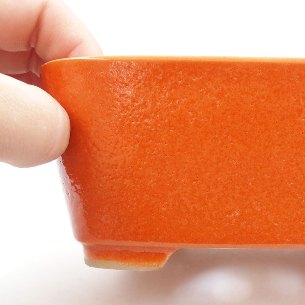 Keramik-Bonsaischale 13,5 x 10 x 6 cm, Farbe orange