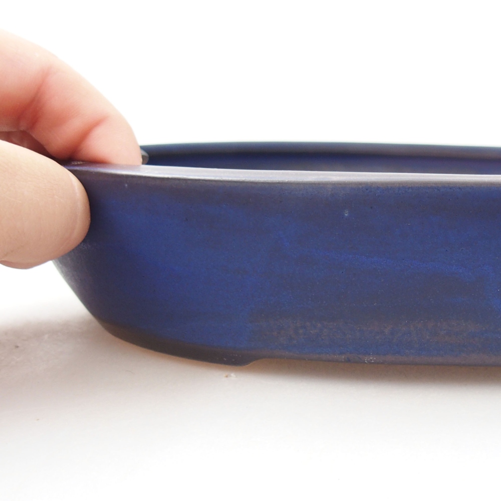Keramik-Bonsaischale 22 x 16,5 x 4 cm, Farbe blau