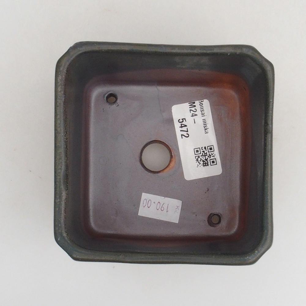 Keramik-Bonsaischale 9,5 x 9,5 x 7 cm, Farbe grau
