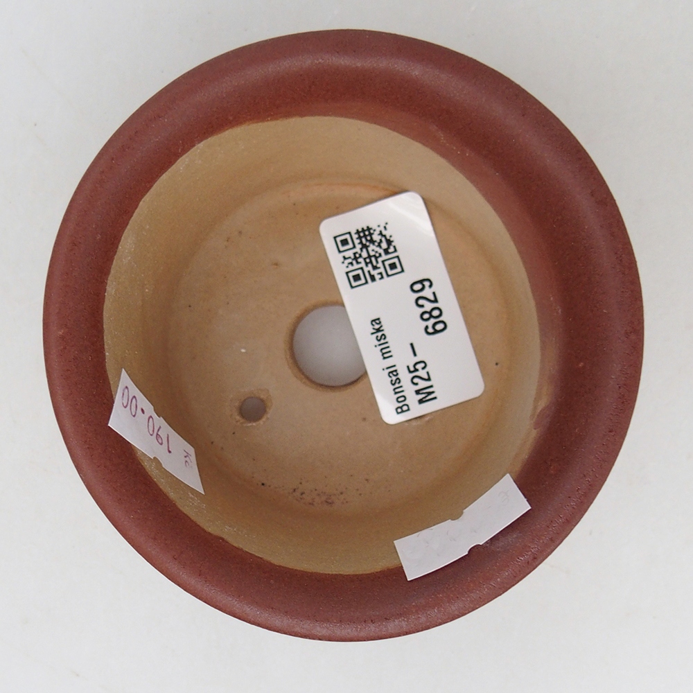 Bonsaischale aus Keramik 9 x 9 x 5 cm, bordeauxfarben