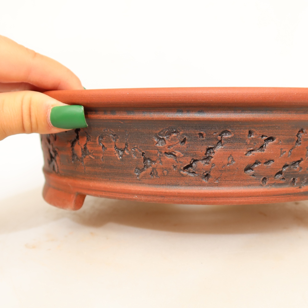 Keramikschale  23 x 23 x 6,5 cm, Farbe: Ziegelrot