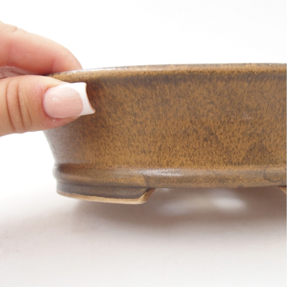 Bonsaischale aus Keramik 17,5 x 16 x 4,5 cm, braun