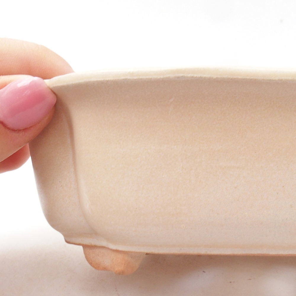 Keramik-Bonsaischale 13,5 x 10 x 5 cm, Farbe beige