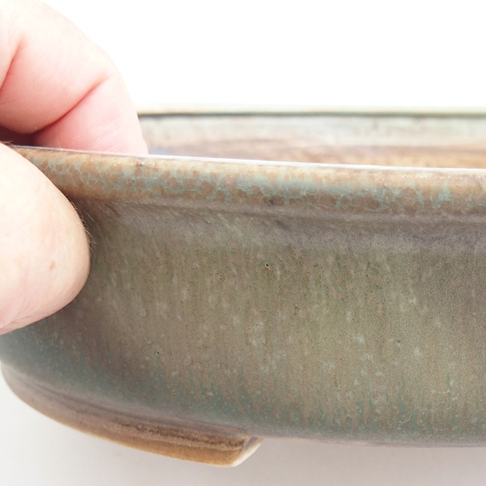 Bonsaischale aus Keramik 25,5 x 23 x 5,5 cm, grün