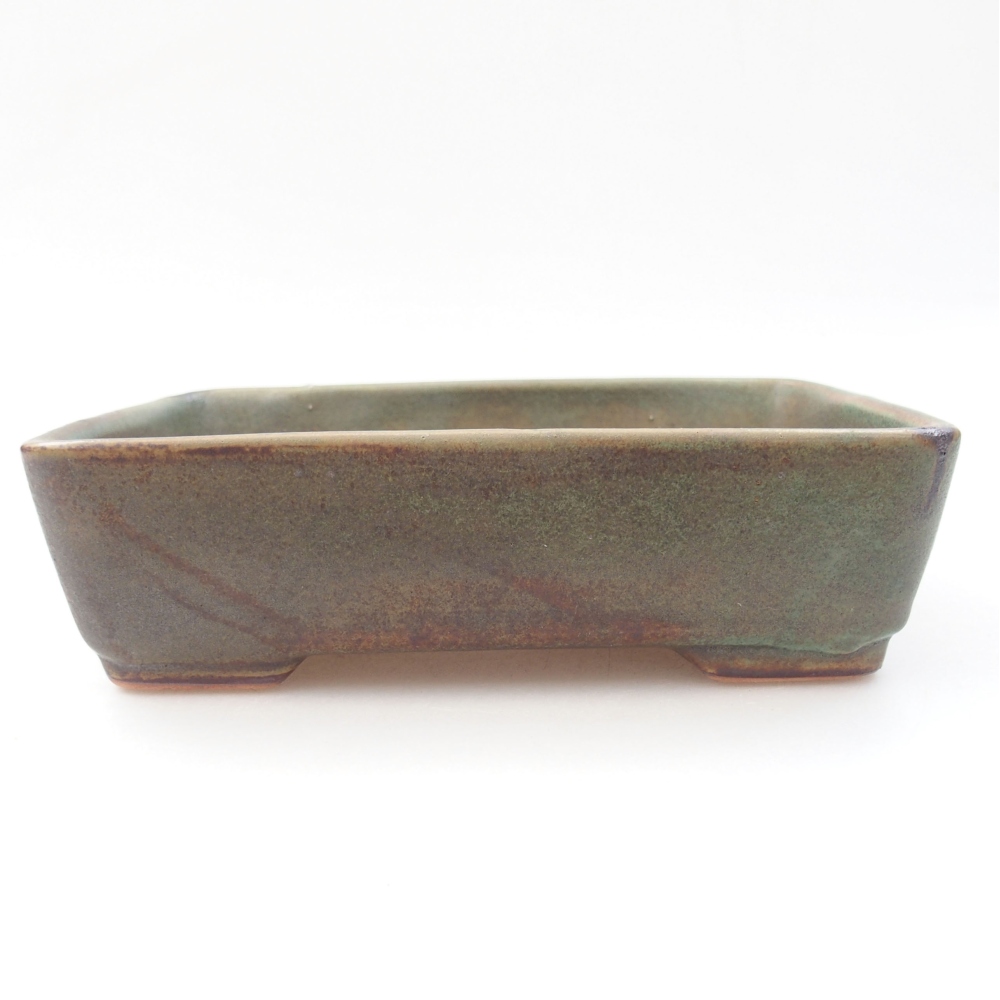 Keramik-Bonsaischale 18 x 13 x 5 cm, Farbe Grün