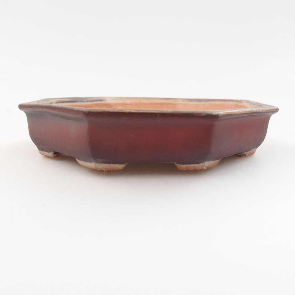 Keramik-Bonsaischale 11,5 x 11,5 x 2,5 cm, Farbe rosa