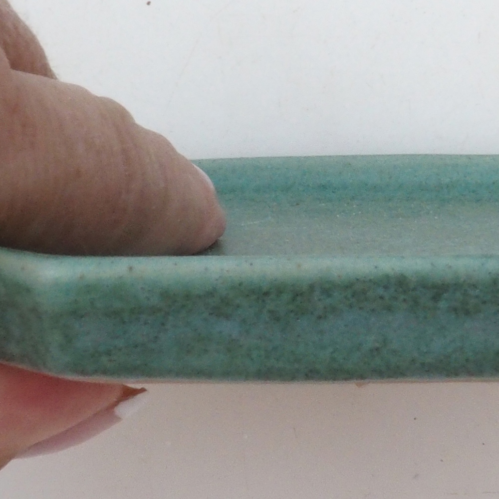 Keramikschale H13 – 12 x 12 x 1 cm – grün
