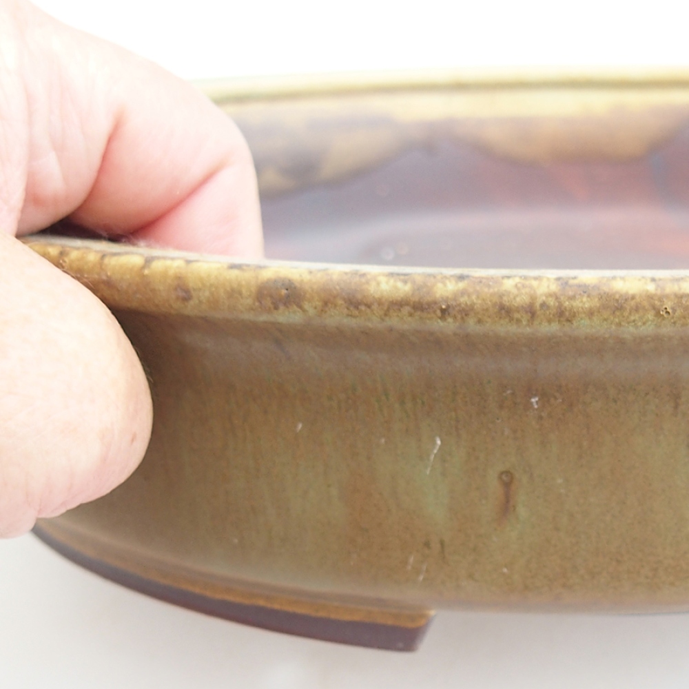 Bonsaischale aus Keramik 25,5 x 23 x 5,5 cm, grün