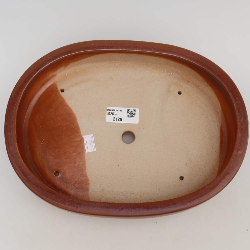 Keramik-Bonsai-Schale 27 x 21 x 5,5 cm, Farbe: weinrot