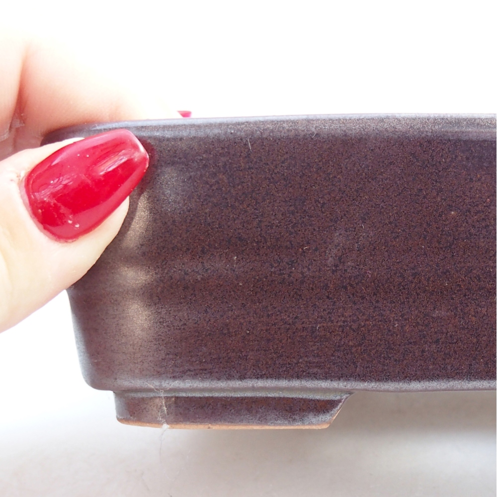 Bonsaischale aus Keramik 14,5 x 10,5 x 4,5 cm, metallfarben