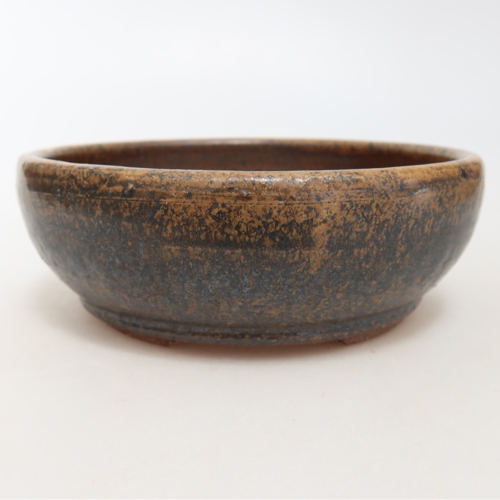 Bonsaischale aus Keramik 14,5 x 14,5 x 5 cm, braun