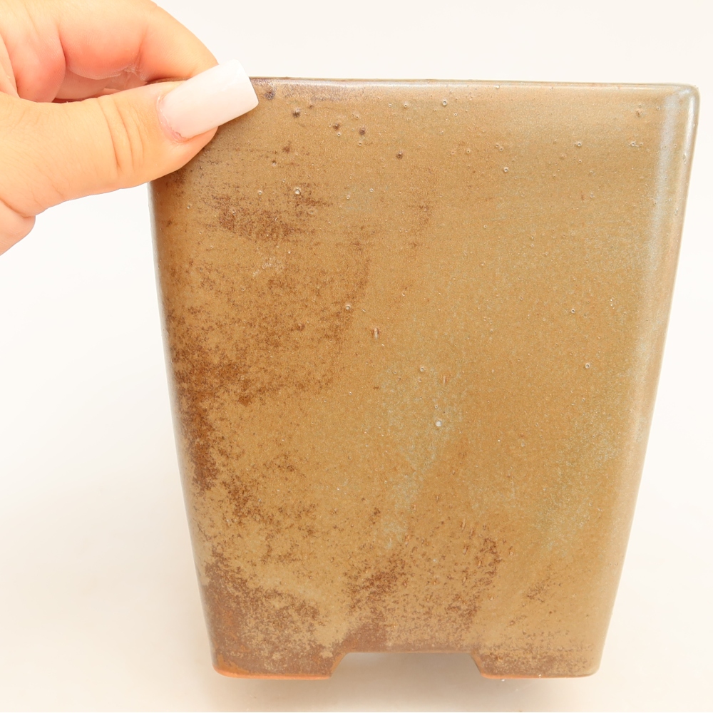 Bonsaischale aus Keramik 14 x 14 x 15 cm, braun