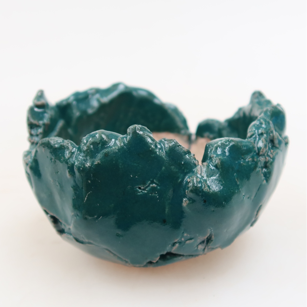 Keramikschale 9 x 8,5 x 6 cm , Farbe grün