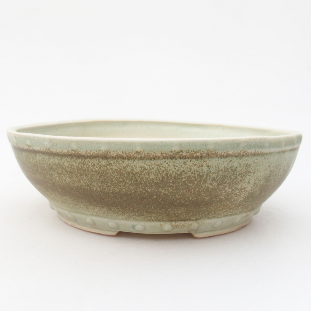 Keramik-Bonsaischale 18 x 18 x 5,5 cm, Farbe Grün