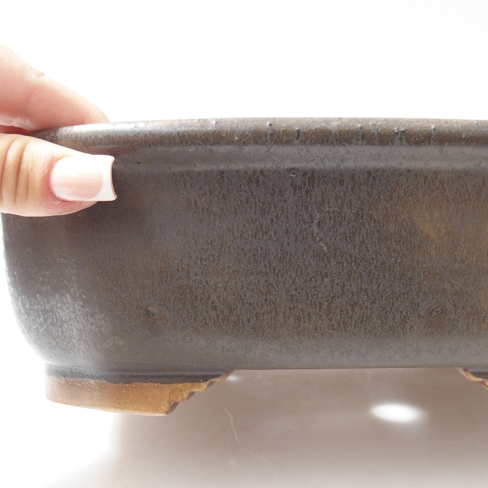 Bonsaischale aus Keramik 25 x 21 x 8 cm, braun