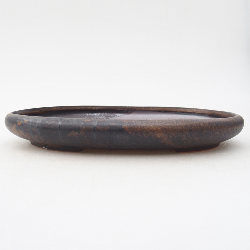 Bonsaischale aus Keramik 22,5 x 16,5 x 3 cm, braun
