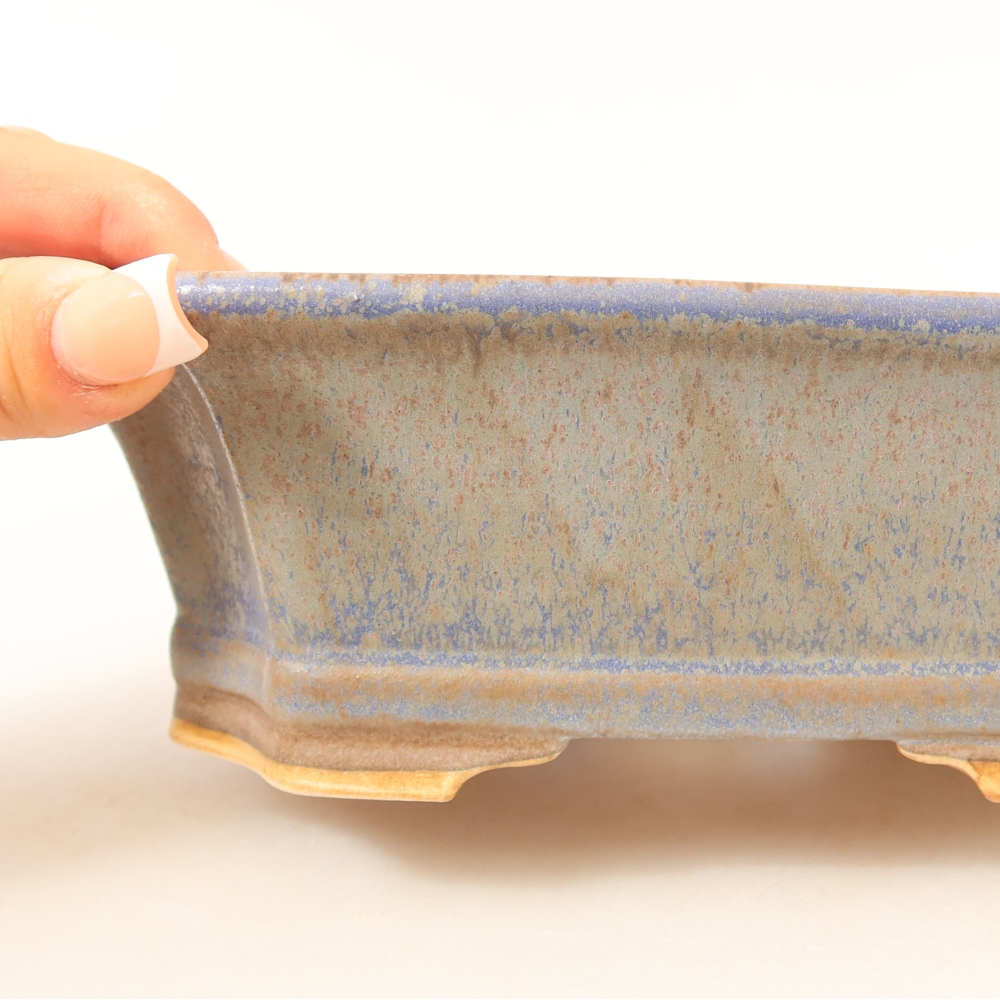 Bonsai-Schale aus Keramik, 18 x 15 x 6 cm, Farbe: Blau