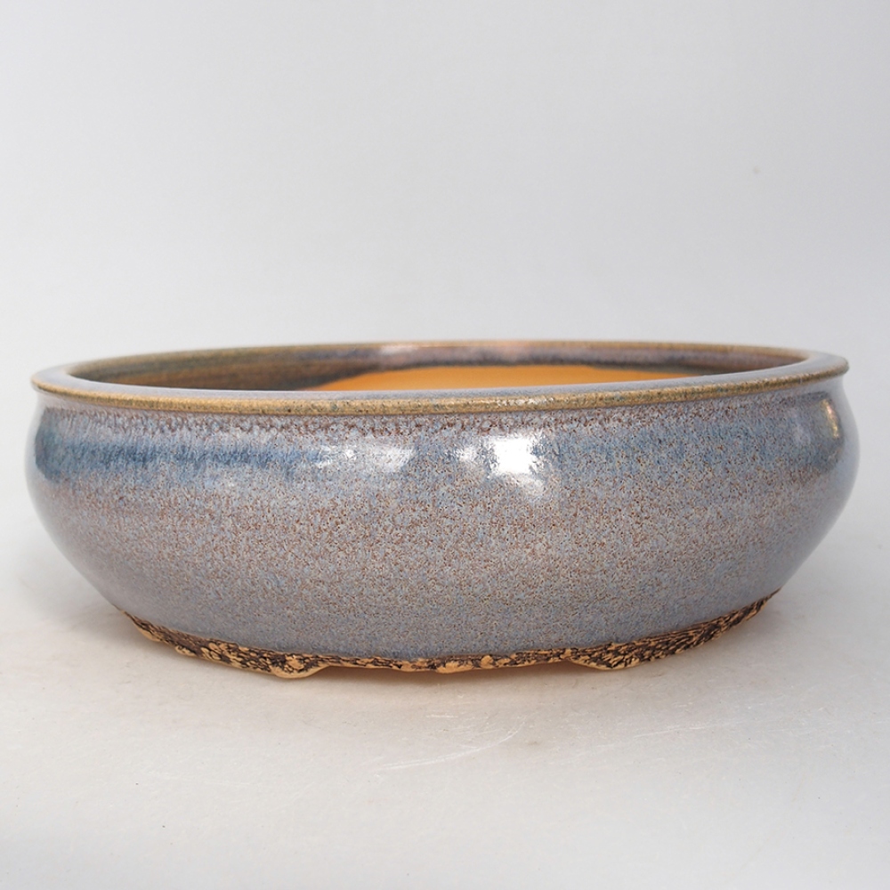 Keramik-Bonsaischale 18 x 18 x 5 cm, Farbe blau