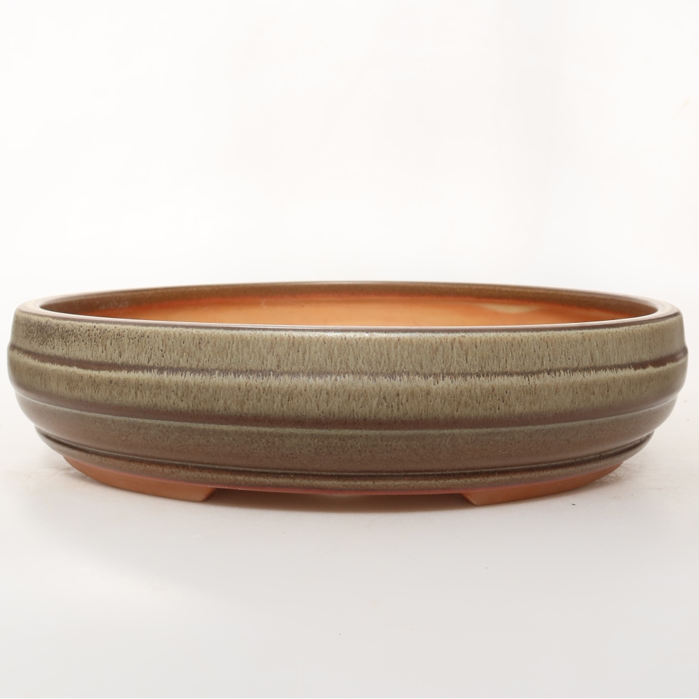 Keramikschale  33 x 33 x 7,5 cm, Farbe: braun