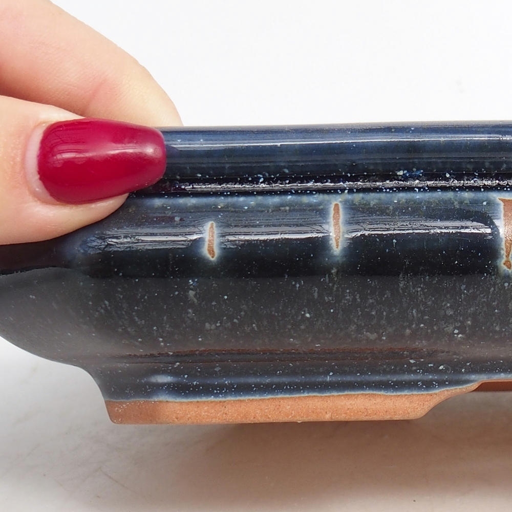 Bonsaischale aus Keramik 19 x 14 x 4 cm, Farbe blau