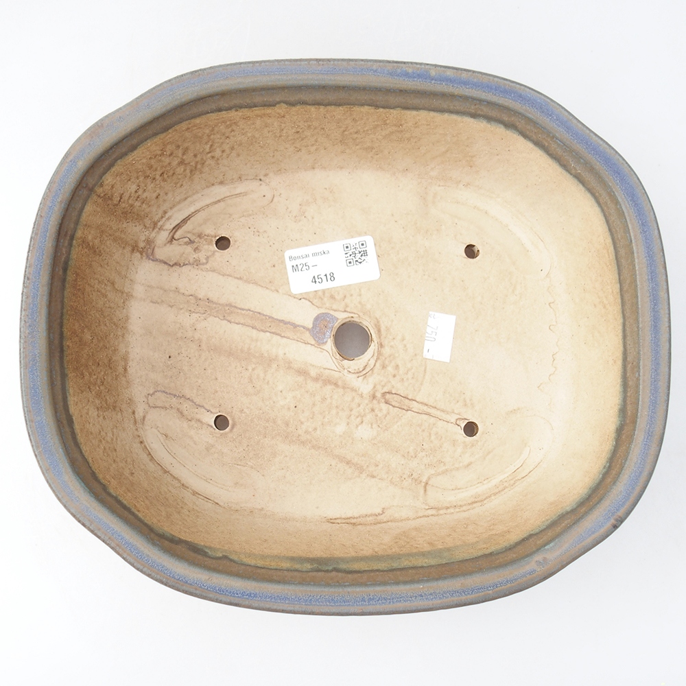 Keramik-Bonsaischale 24 x 21 x 7,5  cm, Farbe blau