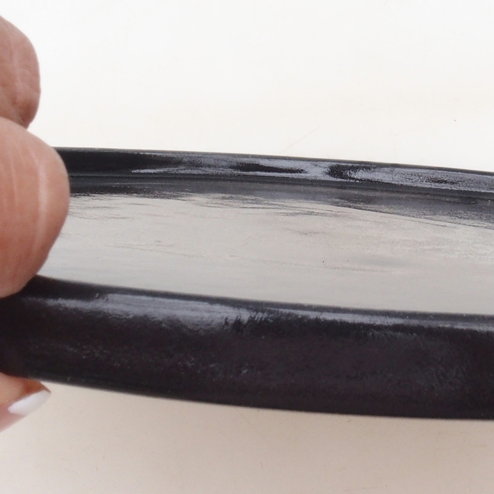 Bonsai-Schale rund D7-M - 24,5 x 24,5 x 1 cm - Schwarz