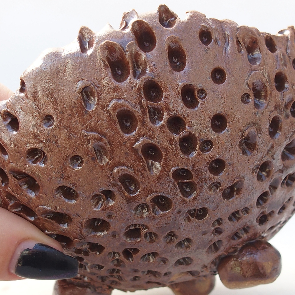 Keramische Schale 12,5 x 12,5 x 9 cm , Farbe braun