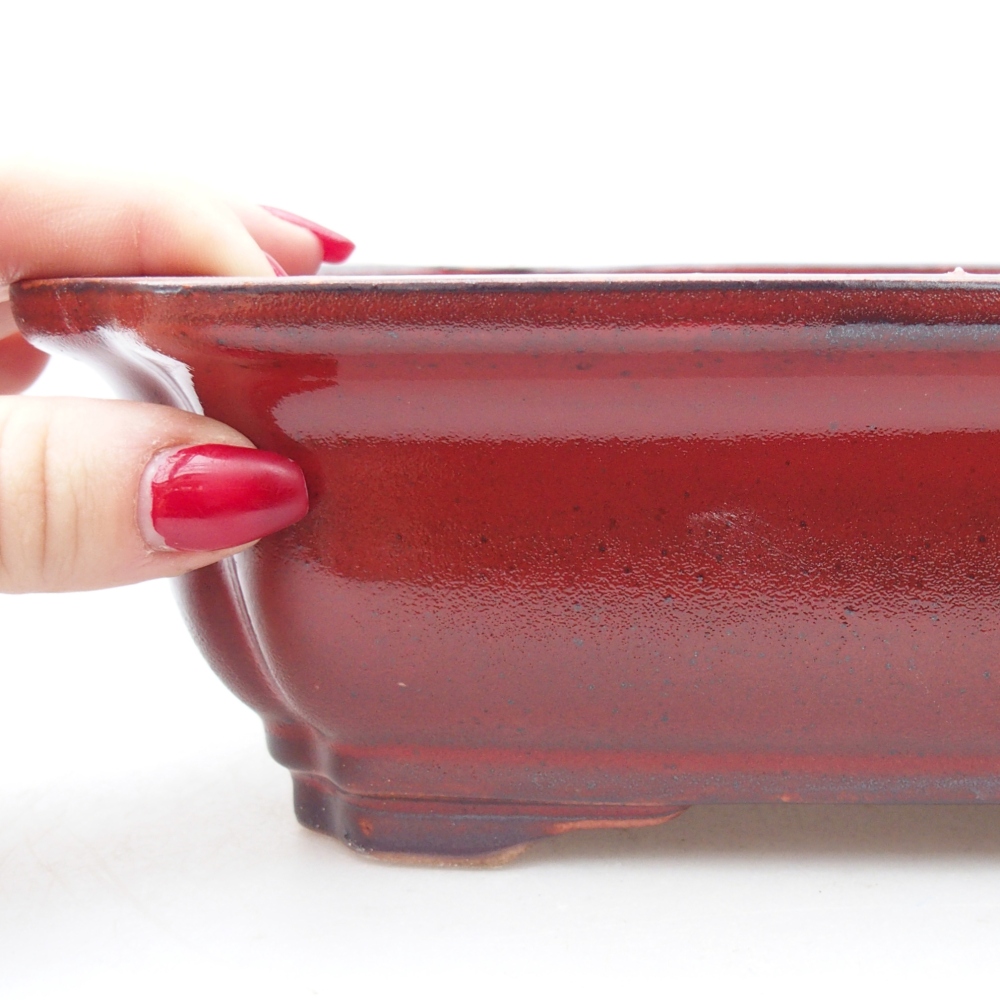Bonsaischale aus Keramik 28 x 22 x 7 cm, Farbe rot