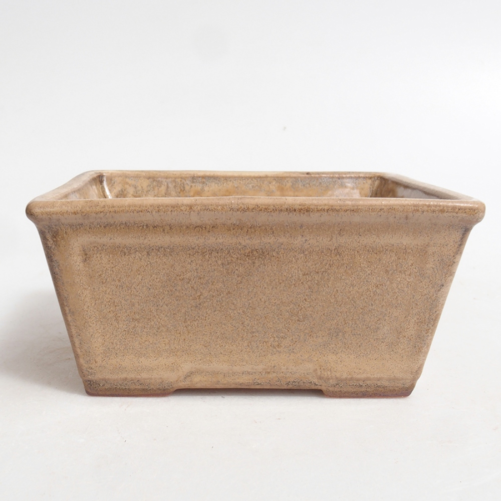 Keramik-Bonsaischale 11,5 x 10,5 x 6 cm, Farbe Beige