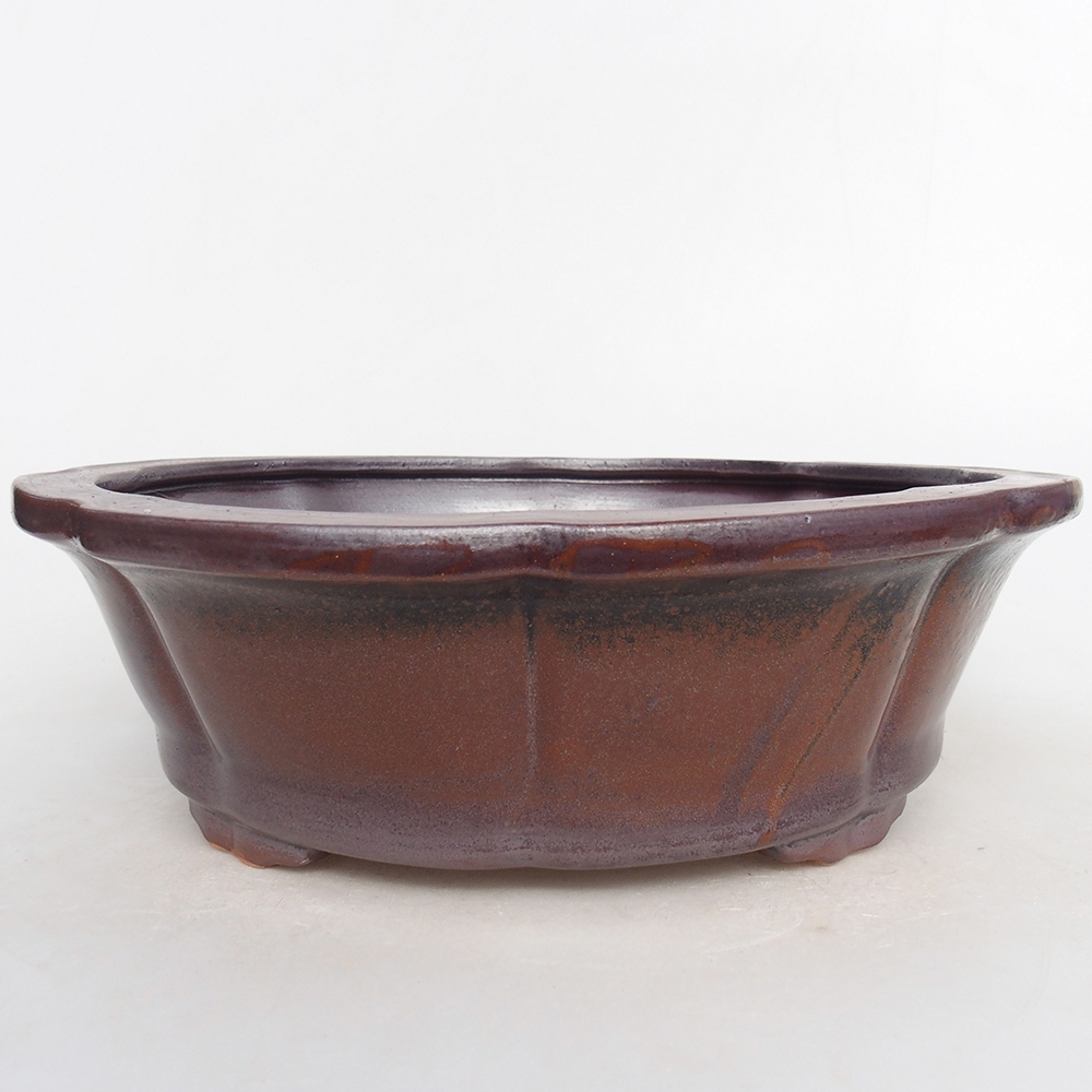 Keramik-Bonsaischale 26 x 26 x 8 cm, metallische Farbe