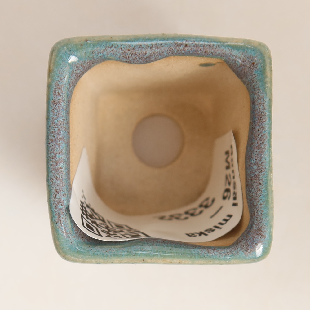 Keramik-Bonsai-Schale, 3 x 3 x 3,5 cm, Farbe: grau