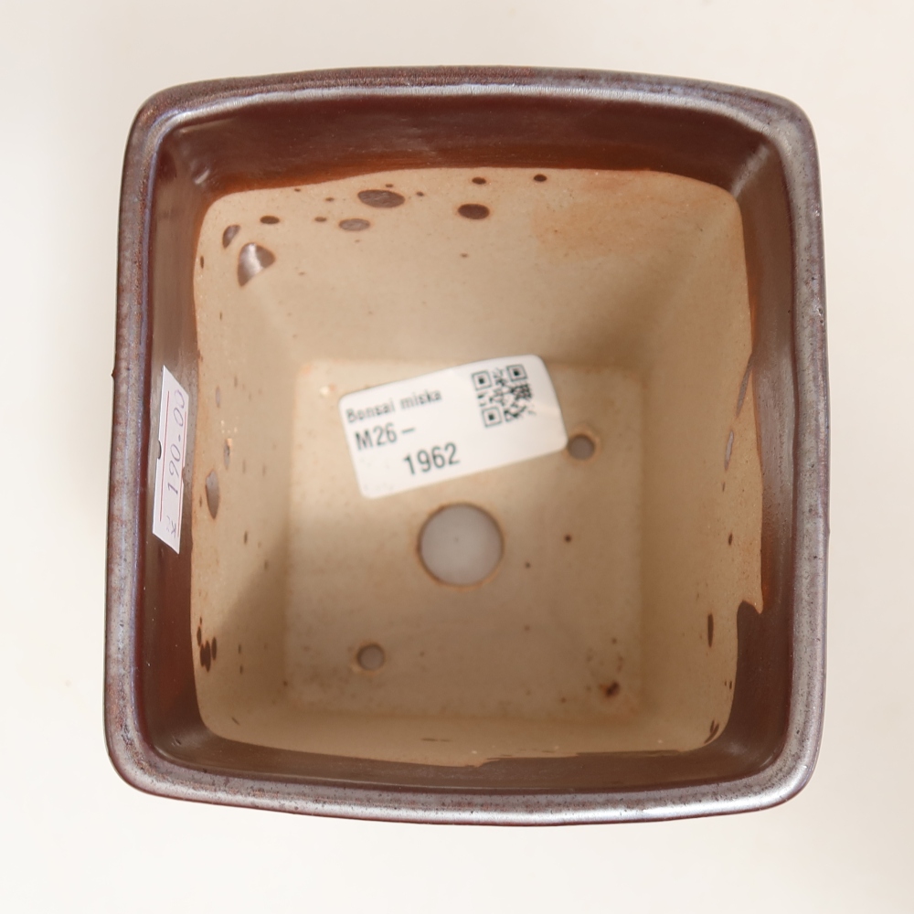 Keramik-Bonsai-Schale 9 x 9 x 11 cm, metallfarben