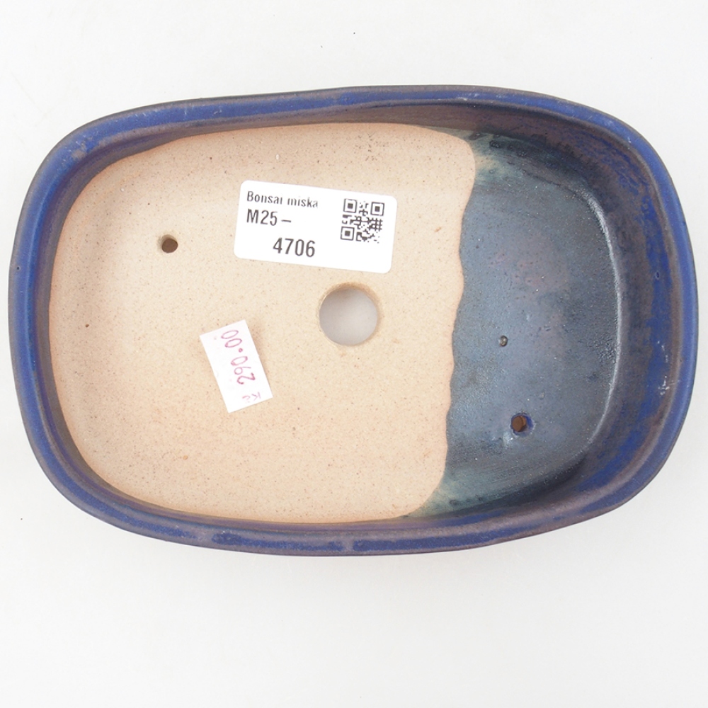 Keramik-Bonsaischale 16 x 11 x 3,5 cm, Farbe blau
