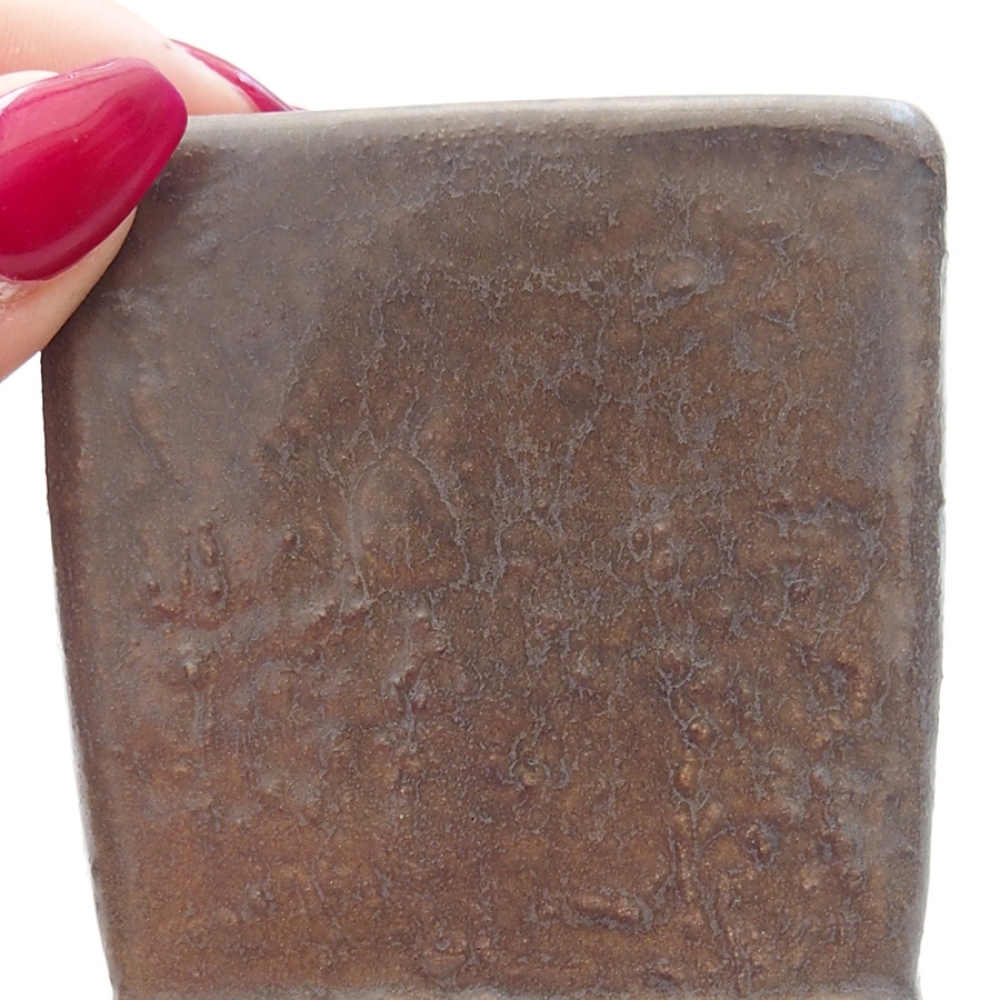 Bonsaischale aus Keramik 6,5 x 6,5 x 7 cm,  Farbe braun