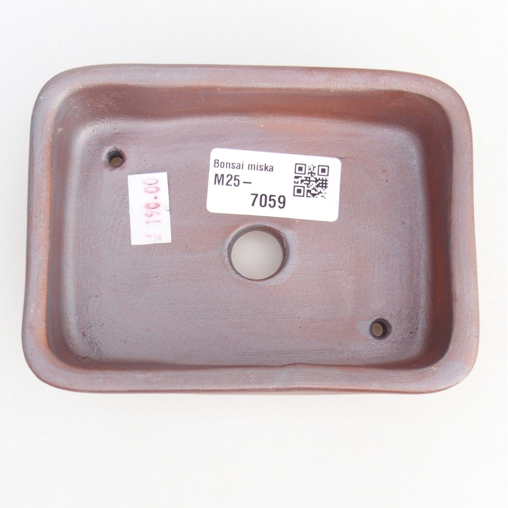 Bonsaischale aus Keramik 12,5 x 9,5 x 3,5 cm, metallfarben