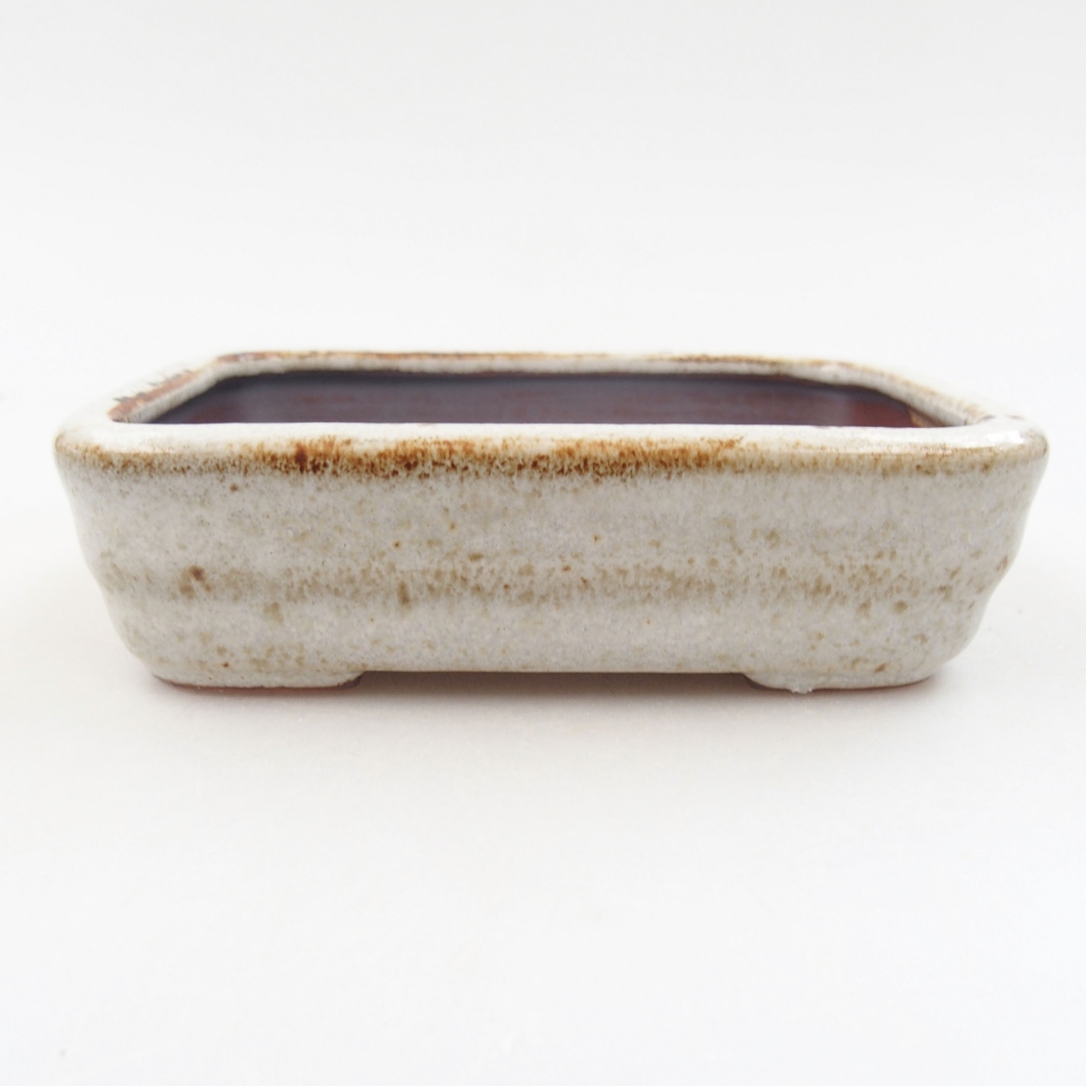Keramik-Bonsaischale 11 x 8,5 x 3 cm, Farbe Weiß